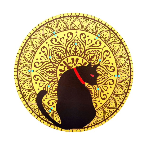 Halloween metallisk svart katt hängbricka Smidesjärn hängande prydnad dekoration Stil 2