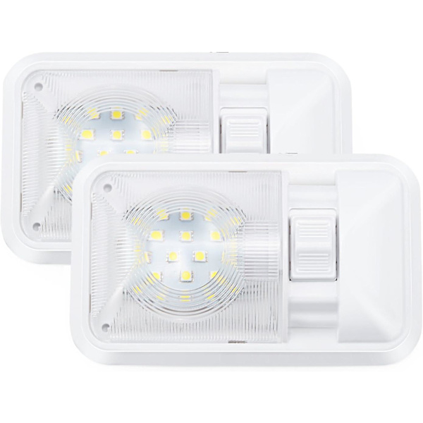 12V LED Taklampe til Bobil 280lm Innvendig Lys Taklampe for Tilhenger Bobil med Bryter (2-pakning) 1