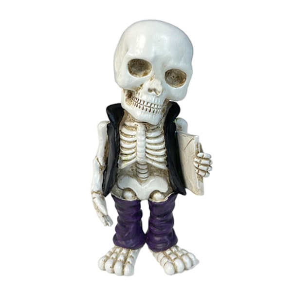 Halloween Skelet-Dukke Ornament Hjem Kontor Harpiks Håndværk Opret Dekoration Gave OrnamentD