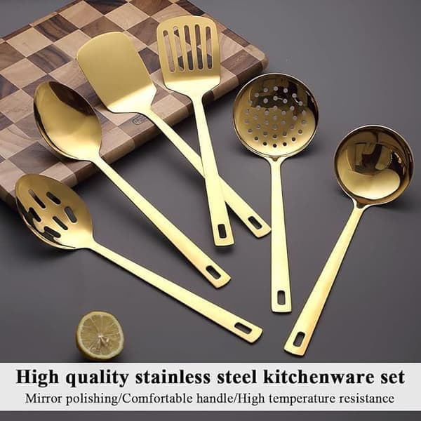 6-Piece Kitchen Utensil Set, Kitchen Tools - Stainless Steel, High Temperature Resistance
