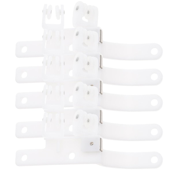 5 Par Heavy Duty Rullehjulsspor til Gardiner Fleksibelt Gardinskinne Gardin Magnetisk Holdback But White 11.7X4.3X3.5CM