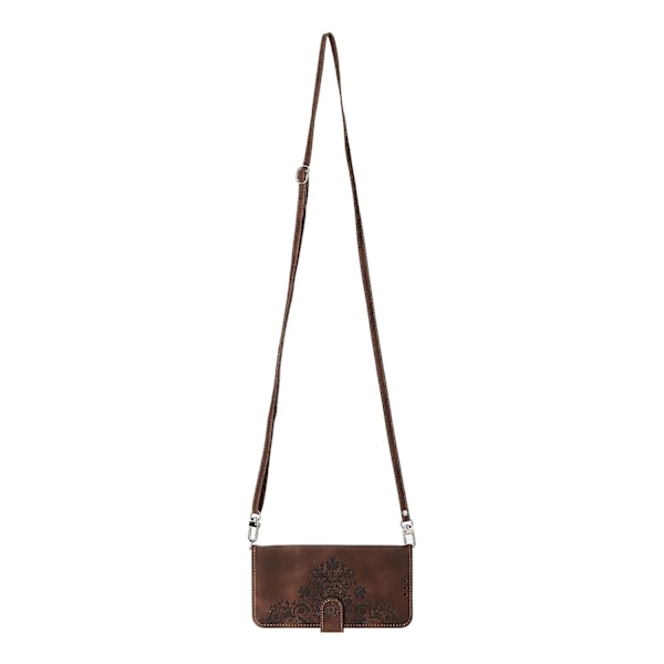 Til Samsung Galaxy A55 5G Etui Crossbody Læder Cover med Kortlommer Pung - Brun
