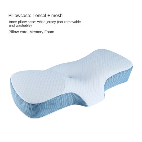 Memory Foam kohdunkaulan tyyny, 2 in 1 Ergonominen muotoinen ortopedinen tyyny niskakipuun, sivuselkänojat vatsaan (Whit