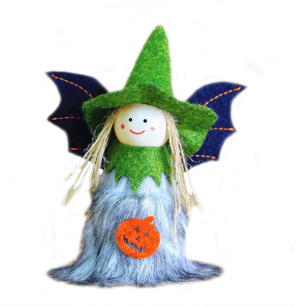Sett med 4 Halloween plysj lekesett Søt 3d gresskar heks engel dukke Barnegave Farmhouse Halloween dekorasjoner