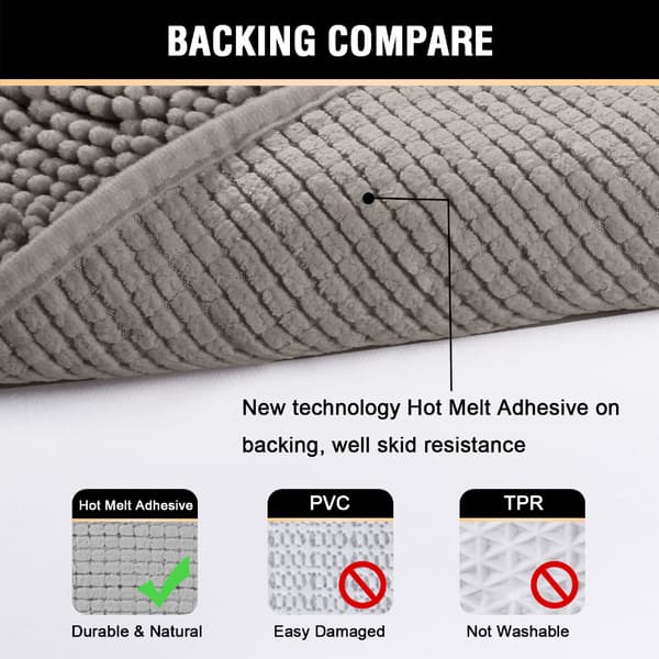 Microfiber Bathroom Mat, Bath Mat Length 17*24 inches, Toilet Mat, Soft, Non-Slip