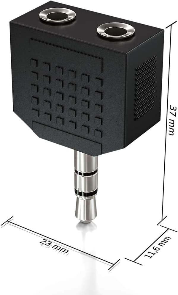 2X 3,5 mm Jack Stereo Audio Splitter Adapter 1x 3,5 mm Jack til 2X 3