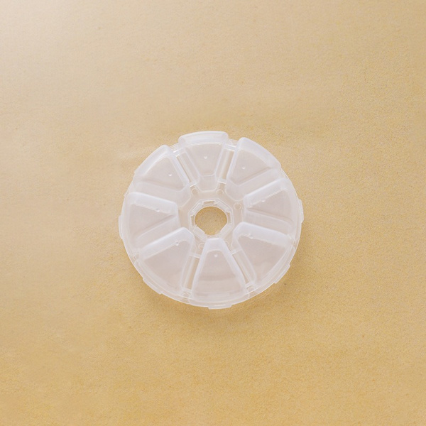 3 stk. Klar 8-rums Rund Smykkeperle Opbevaring Organizer Display Beholder Case Box Rund æske opbevaringsboks wi