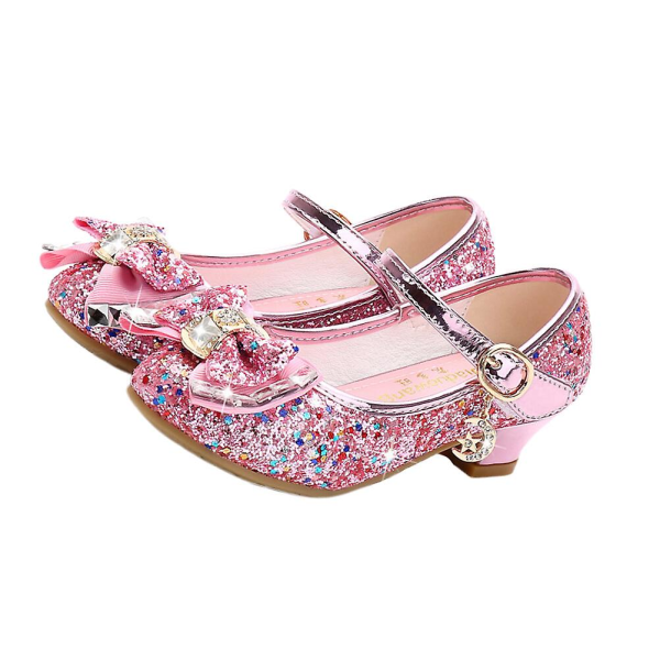 Lasten tanssikengät Kitten Heels -kengät Tyttöjen kengät Paljetit Päälliset Lasten tanssikengät Bowknot-kengät (vaaleanpunainen koko Pink 1