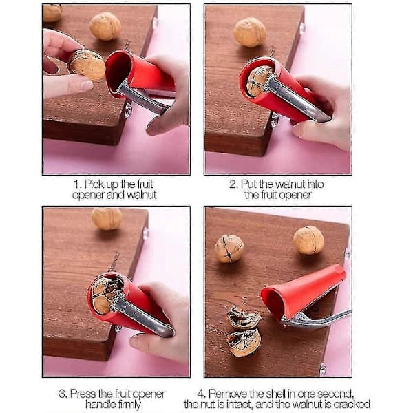Nutcracker with Handle, Walnut Cracker Compatible with Nuts, Pecans, Walnuts Black A