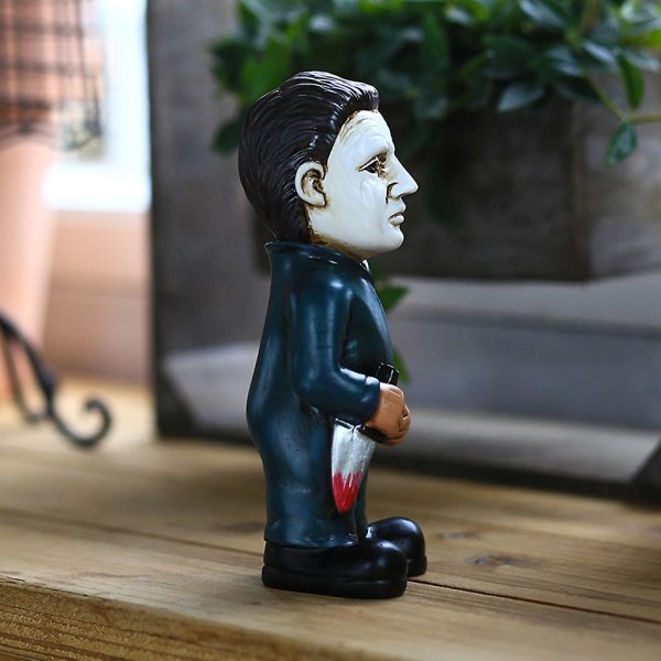 Halloween Statue Ornament Kreativ Gyserfilm Hvid Ansigt Statue Gave