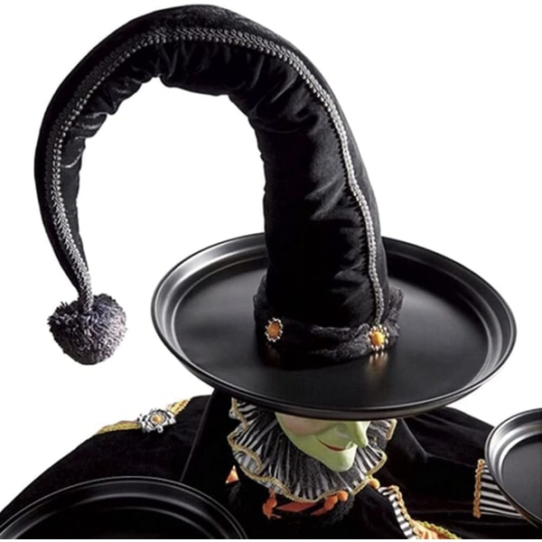 Heksehat Snackskålholder, Halloween Cupcake Hekse Display Stativ, Resin Hekse Lagdelt Bakke Stativ Slik Opbevaring Bakke, f