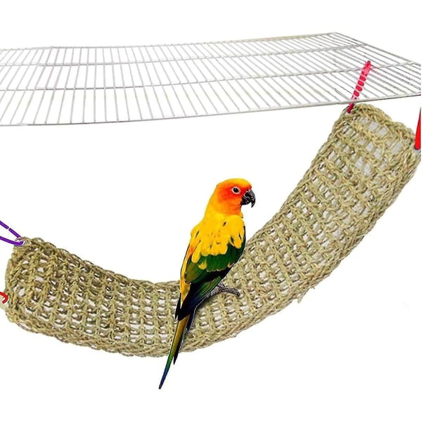 Fågelklätternät vävt nät Ock papegoja klätterrepstege Tuggleksak 6,7" X 28,3"