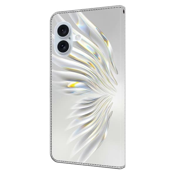 Fodral för iPhone 16 Plus Plånboksfodral Mönstertryck Stativ Läder Flip Telefonfodral - Kristallvingar
