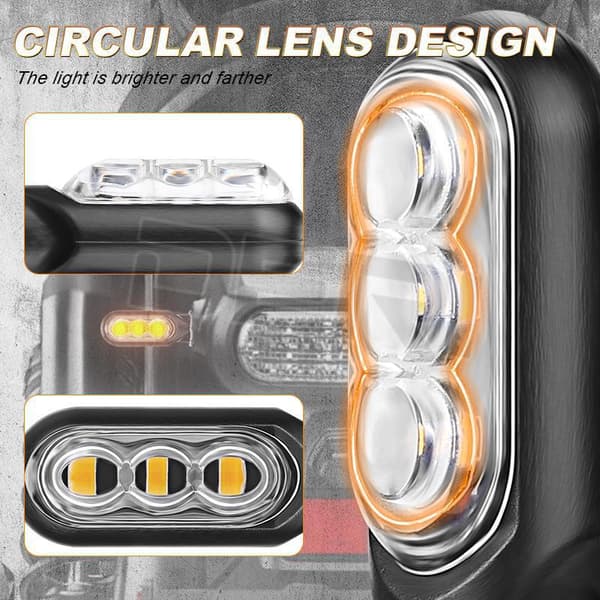 2 stk. 3LED Mini-kørelys til motorcykel Blinklys LED S
