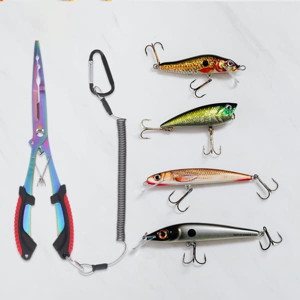 Multifunktionel fisketang i rustfrit stål med lang næse, krogfjerner, linjetang, læbegriber