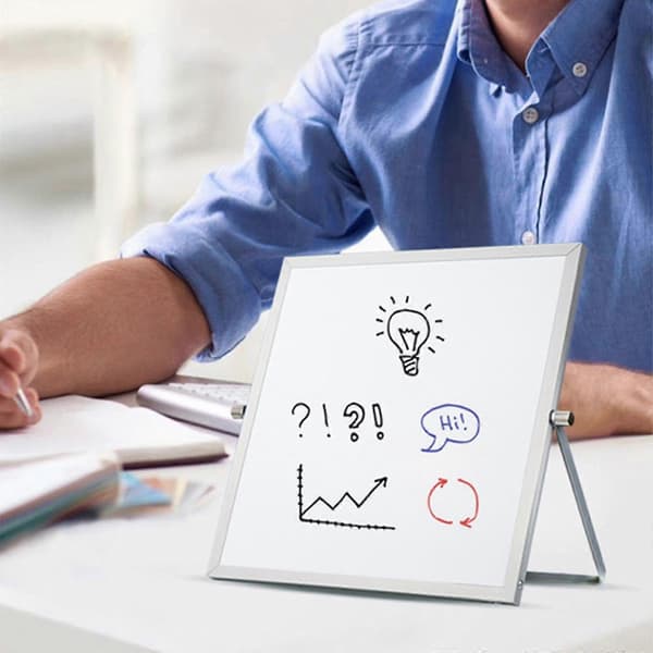 Dobbeltsidet magnetisk whiteboard med 360° justerbart stativ til børn, hjem og kontor
