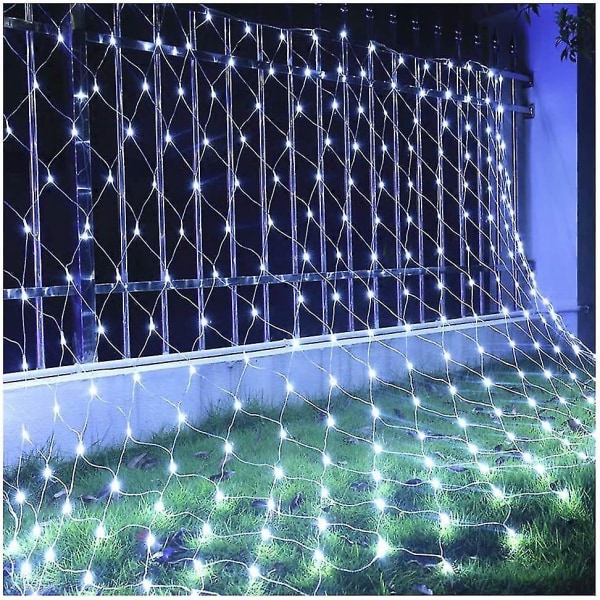 Udendørs Netlys Have Mesh Lys, LED 3m X 2m Feelyst Netlys Strømstik Cool Hvid Netlys