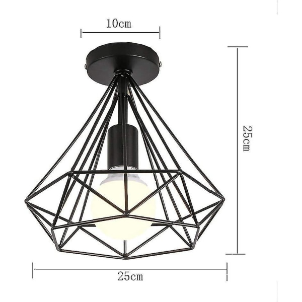 Retro Taklampe Industriell Taklanterne Form Diamant Metall Jern Hengelampe