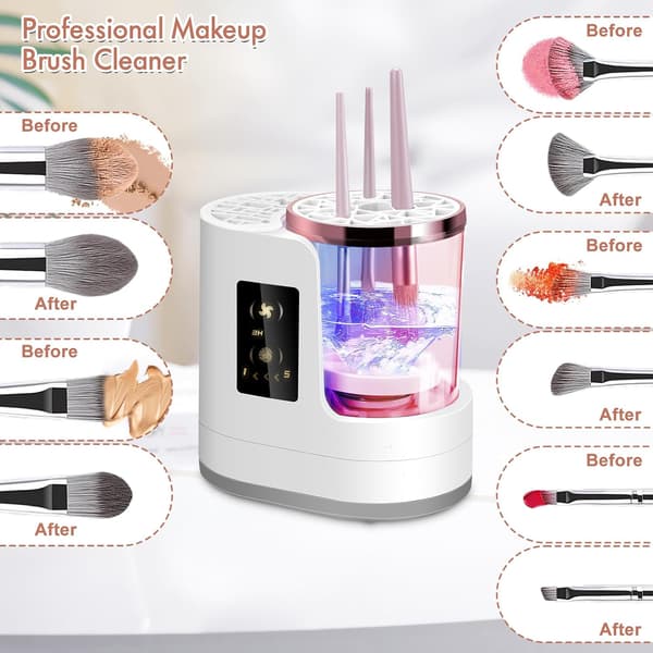 Automatic Makeup Brush Cleaner, 3-in-1 Device with Automatic Drying and Storage Function