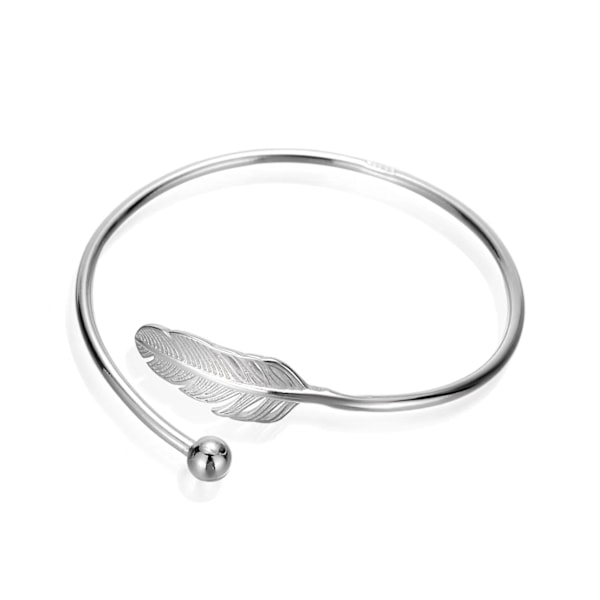 Hopea Lehti Höyhen Bangle Rannekoru Bohemian tyyli Muodikkaat Rannekorut Korut Ranneke Naiset Säädettävissä