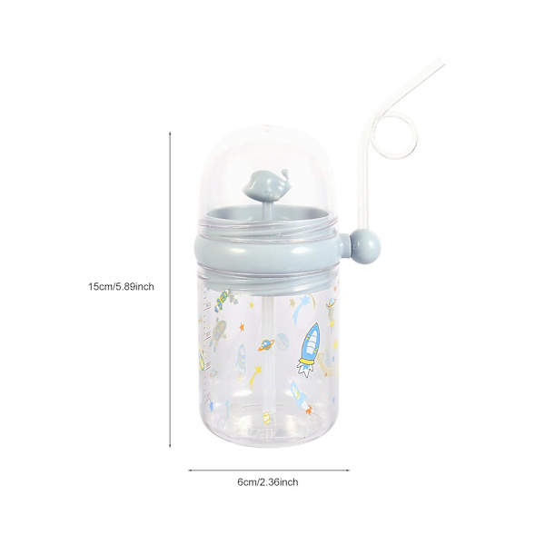 Barnens Valsprutningskopp med sugrör Sommarplastbarnsugrörvattenkopp Blå 15x6x6cm
