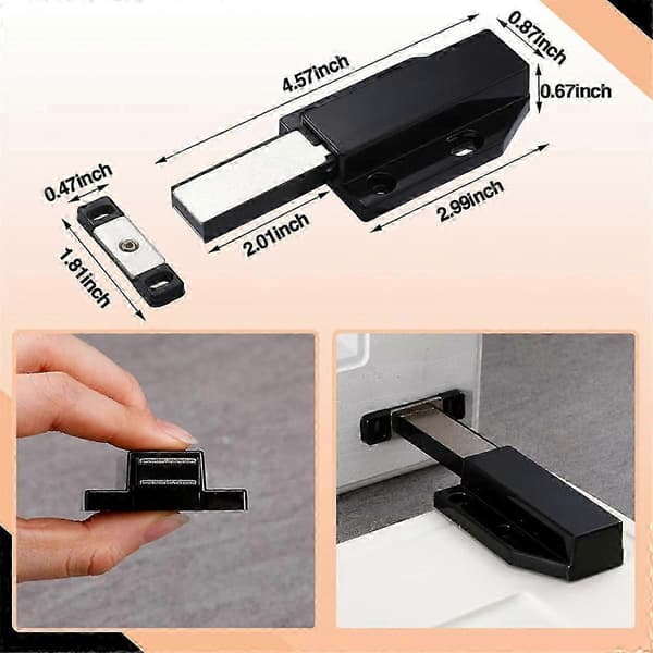 8-pack Magnetisk Trycklås Kraftig Tryck-för-att-öppna Skåpbeslag Tryckfrigöring Magneter Touch Latch