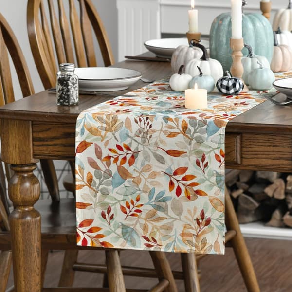 Autumn Runner, Seasonal Fall Kitchen Dining Table Decoration for Home Decor 33×183cm