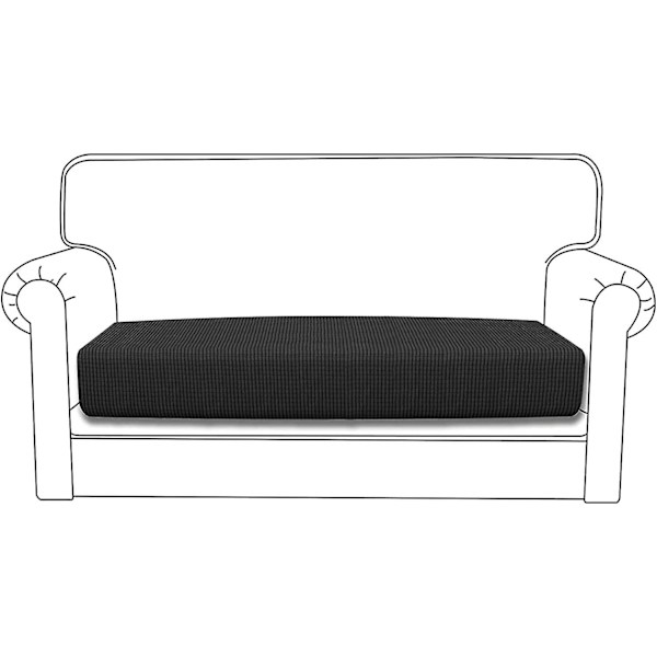 Stretch Kuddeöverdrag Jacquard Soffa Kudde Soff Sittdyna Överdrag Sofföverdrag Dammskydd Möbelskydd (3-sits, Mörkgrå)