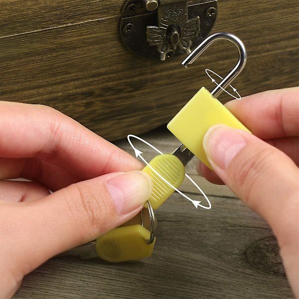 Pienet Mini Metalliset Värilliset Lukot Matkalaukkujen Ja Matkalaukkujen Lukko (2 kpl, Keltainen)