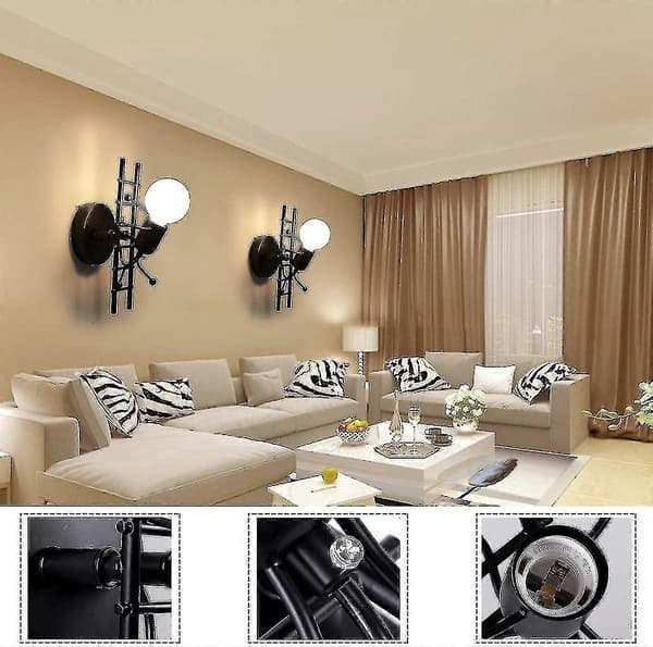 Humanoid Creative Wall Lamp Indoor Modern Candlestick Art Deco Max 60w E27 Base Iron Ho