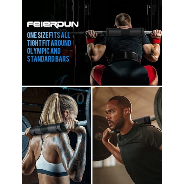 Squat Pad Barbell Pad til Squats, Pad til Lunges og Hip Thrusts - Skumspons Pad Giver Lettelse Under Træning - Sort