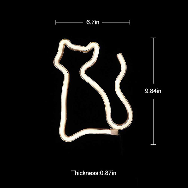 Neon Cat Ljusskylt Cat Neonljus Vägglampa Rum Dekoration Batteri- och USB-driven Neonljus Cat Neon Skyltar Lampor Lyser Upp För Barns Sovrum Bar