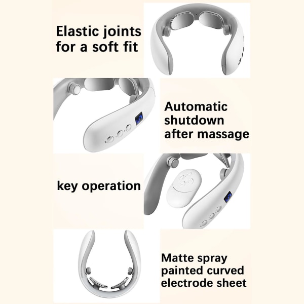 Intelligent cervikal ryggradsmassasjeapparat med varm CompressWhite White
