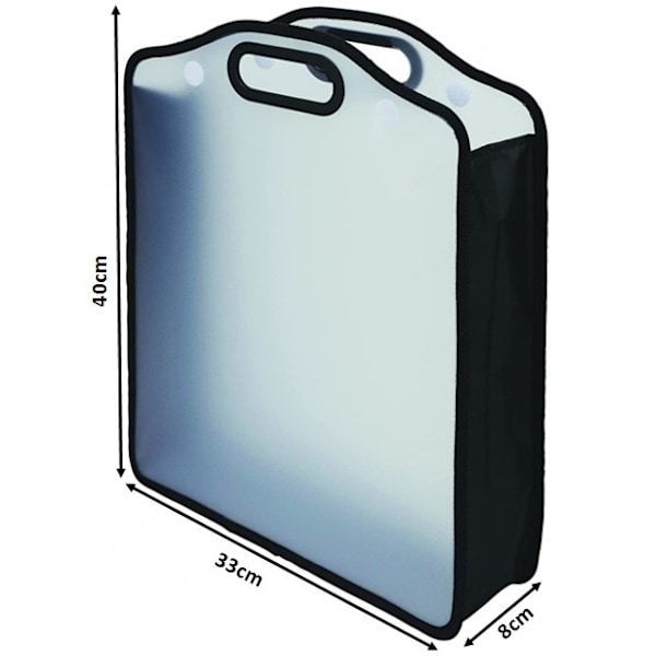 12x12 Papir- og Skrapbok Oppbevaringsorganisator, Transparent, Utvidbar, Borrelås, Polstret Håndtak, Holder Skrapbok
