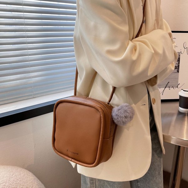 Afslappet Kvinders Mini Crossbody Taske Præget PU Læder Lille Messenger Skuldertaske Hvid