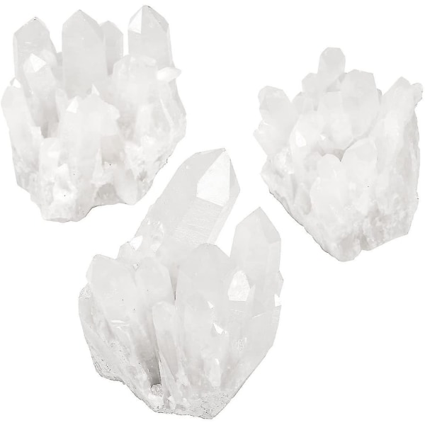Helbredende klippe krystalklar kvartsklynge mineralgeode Druzy-prøve 1,85-3,5 (hvid krystalkvartsklynge)