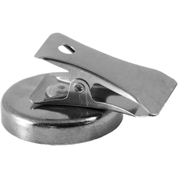 2 kpl Extra Strong Magnet Metal Clip - 2 kg tarttuvuus (pysty) & Kromi - Super Ferriittimagneetit Jääkaapille, Taululle, Taululle