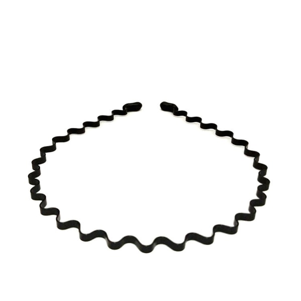Vågiga pannband Plast Skinny Tunna Halkfria flexibla hårband Enkla hårtillbehör för kvinnor och män Enfärgade (svart)