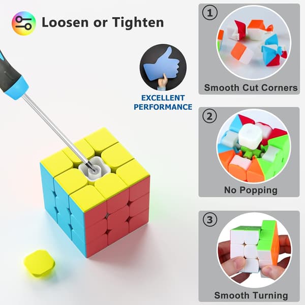 Full Size 3x3x3 Speed Cube Sett (10-pakning)