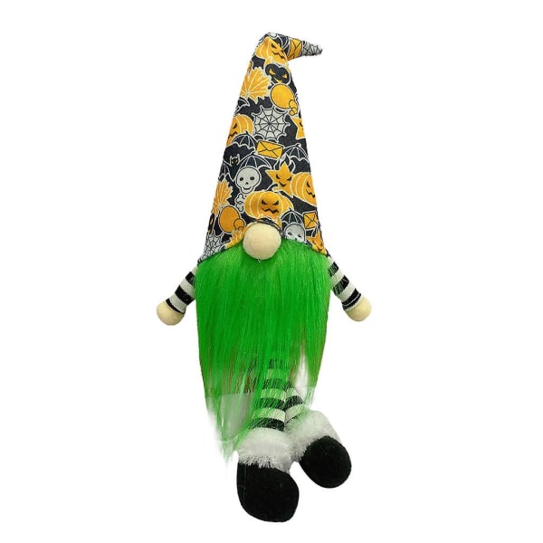 Halloween Gnome Pehmo Tonttu Ornamentti LED-valoilla Käsintehty skandinaavinen tomtekeltainen