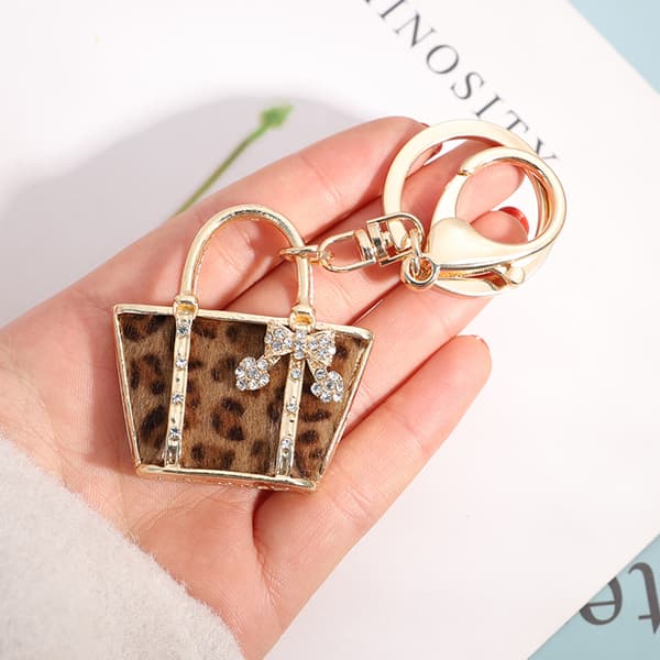 1 st Mini Leopard Väska Hänge Nyckelring Charm Nyckelring Dam Plånbok