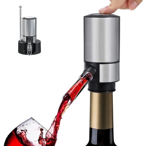 Elektrisk vinbelufter og dispenser,automatisk vinbelufter Karaffel Vindispenserpumpe, One Touch Smart Vinkaraffel med