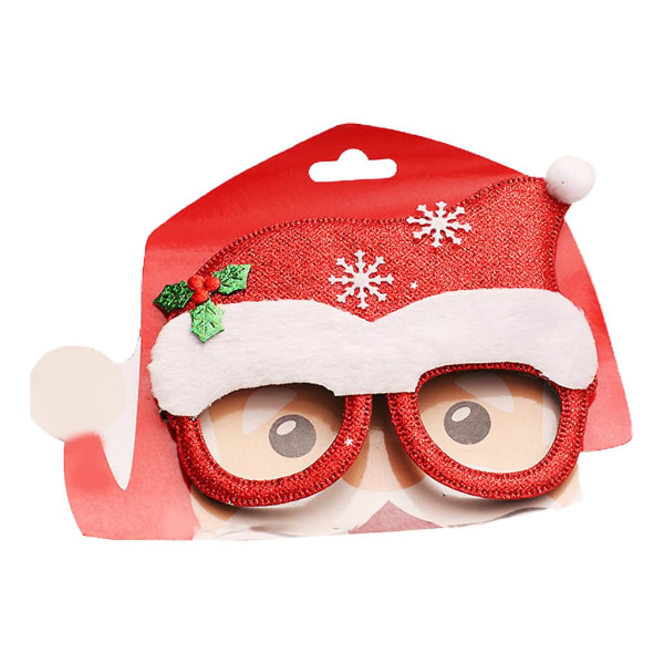 AChristmas Glitter Glasses Frame Cartoon Santa Hat Glasses Cosplay Party PropsA