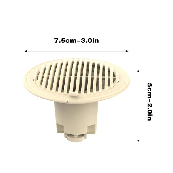 Dusjgulv Tilbakestrømmingshindrer Kloakk Kjerne Avløpsinnlegg Plugg Hårfanger Gasstetning Gulvrist Beige
