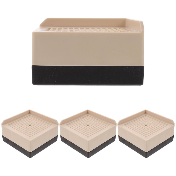 4 kpl Sängyn nousutelineet Huonekalut Nostopöytä Pöytä Korkeusnostin Heavy Duty Huonekalujen nostin beige8,5X8,5cm Beige 8.5X8.5CM