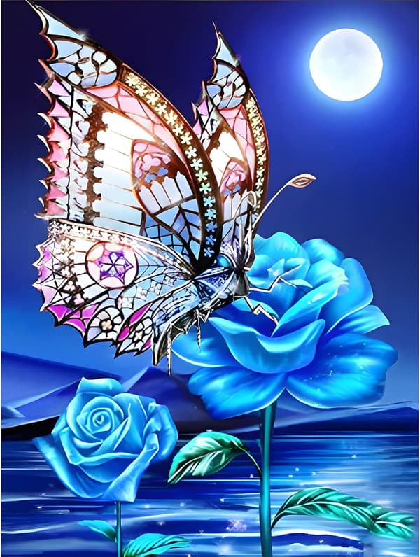 Butterfly2 11,8x15,7 tommer 5D Sommerfugl Diamantmalingssæt til