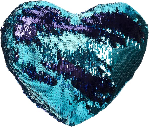 Heart-shaped Pillow with Mermaid Sequin Insert