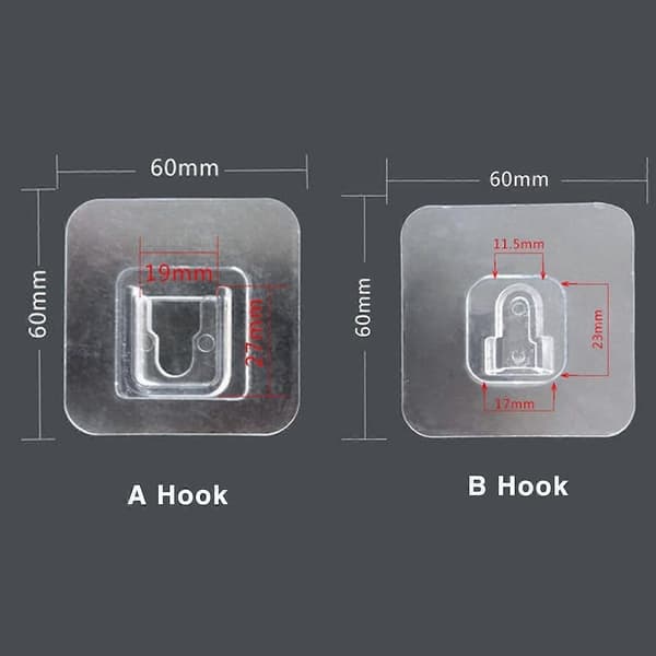 16 Pair Double-Sided Adhesive Wall Hooks, Reusable Seamless Hooks Without Punching and Nails Heavy Duty Self-Adhesive Wall Hooks
