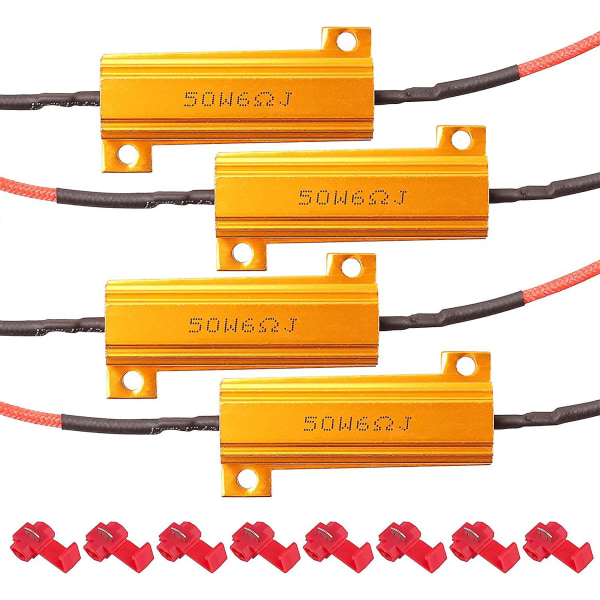 4st 50w 6ohm Led belastningsmotstånd Led Blinkers Resistor Blinker Adapter Blixt Fix Error För Led Blinkers Lights Led registreringsskylt Lights Drl