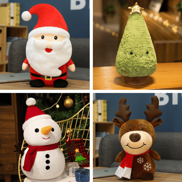 Populär julklapp, 22 cm 4-delad julgåva tomte docka
